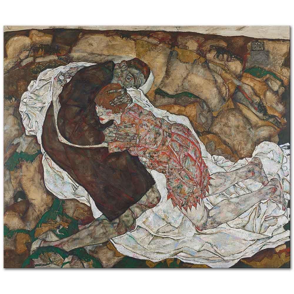 Egon Schiele Ölüm ve Kız Kanvas Tablo