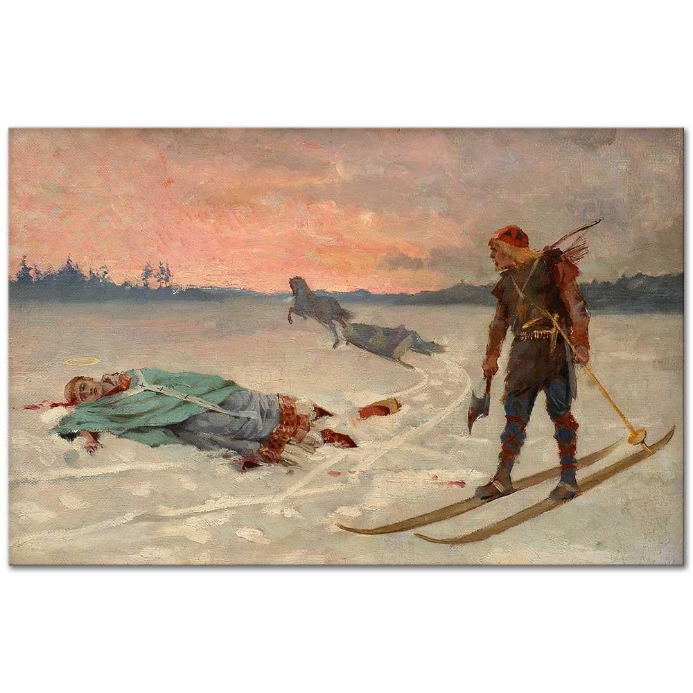 Death of Bishop Henrik by Albert Edelfelt as Art Print