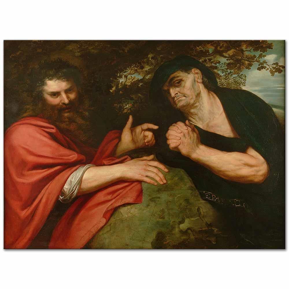 Peter Paul Rubens Demokritos ve Herakleitos Kanvas Tablo