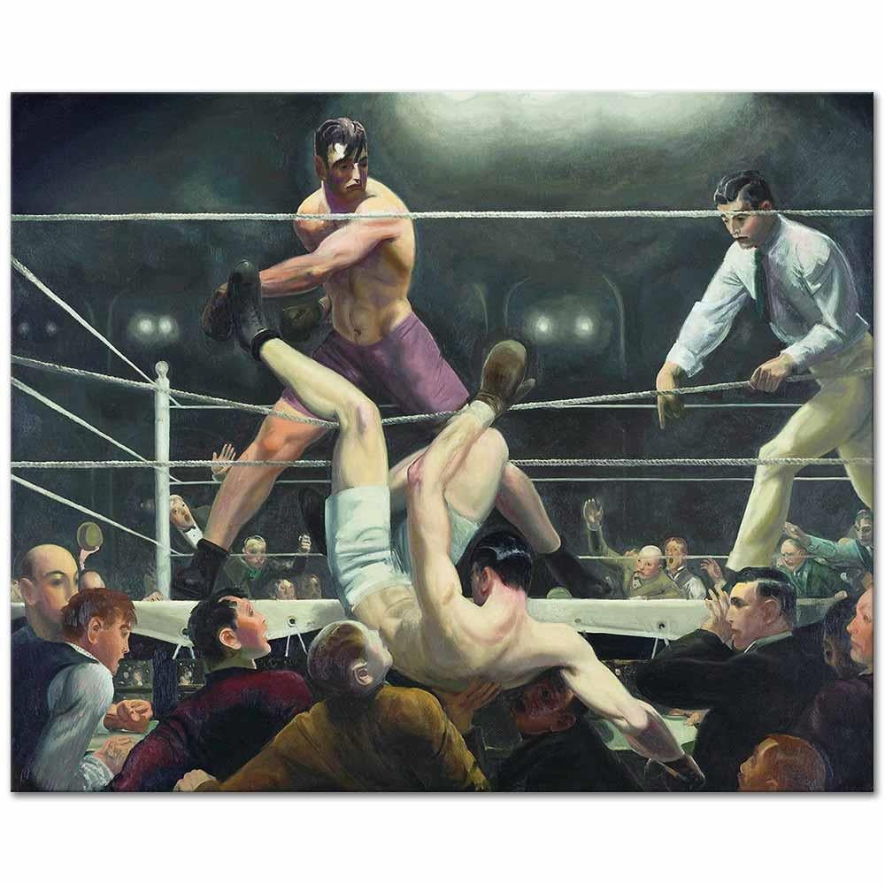 George Wesley Bellows Dempsey ve Firpo Kanvas Tablo