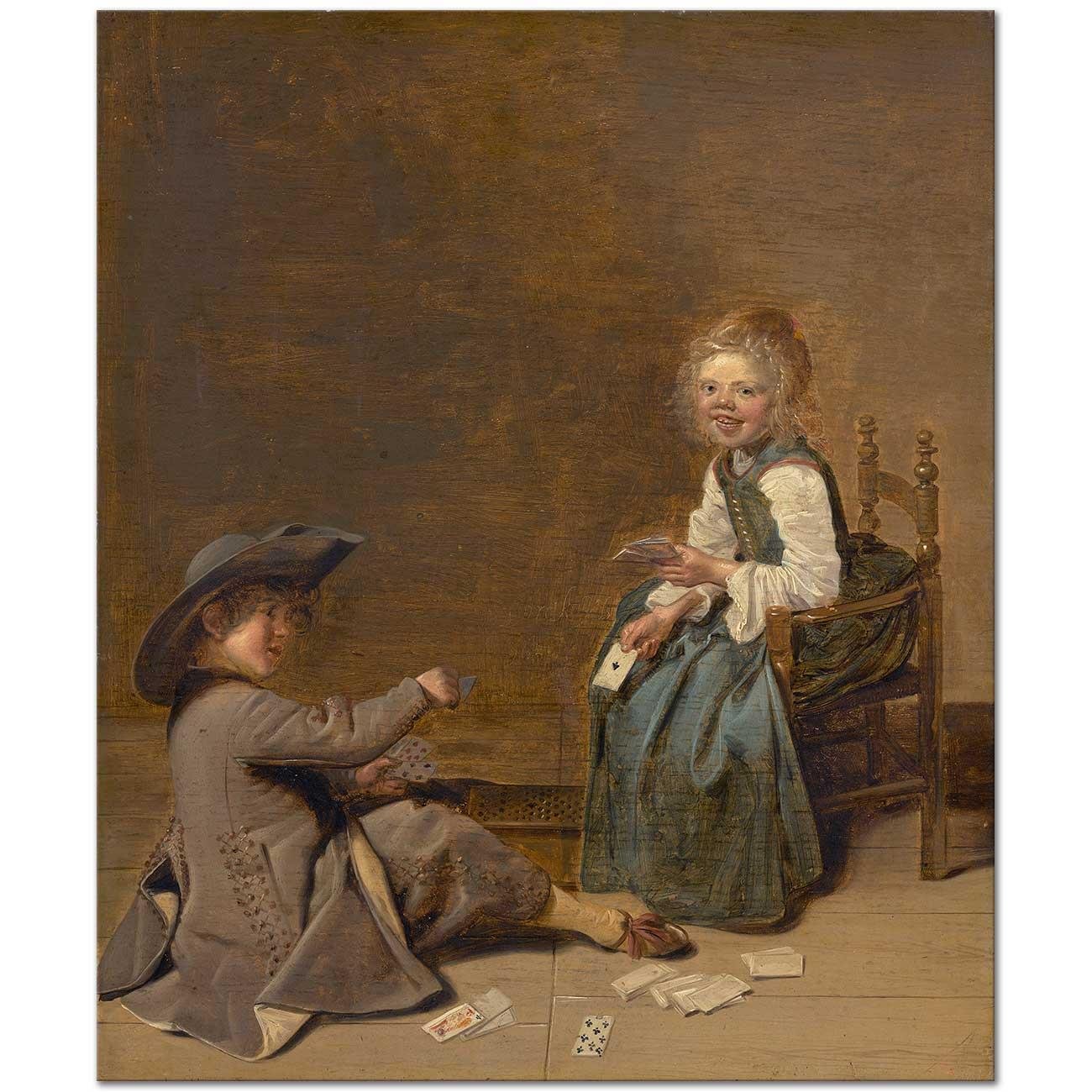 Children Playing Cards by Dirck Hals