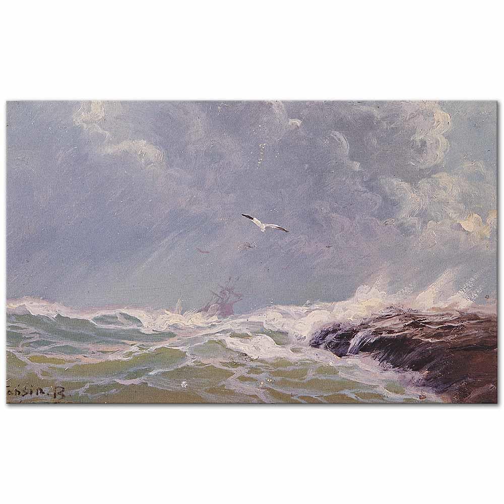 Diyarbakırlı Tahsin Fırtınalı Deniz Kanvas Tablo