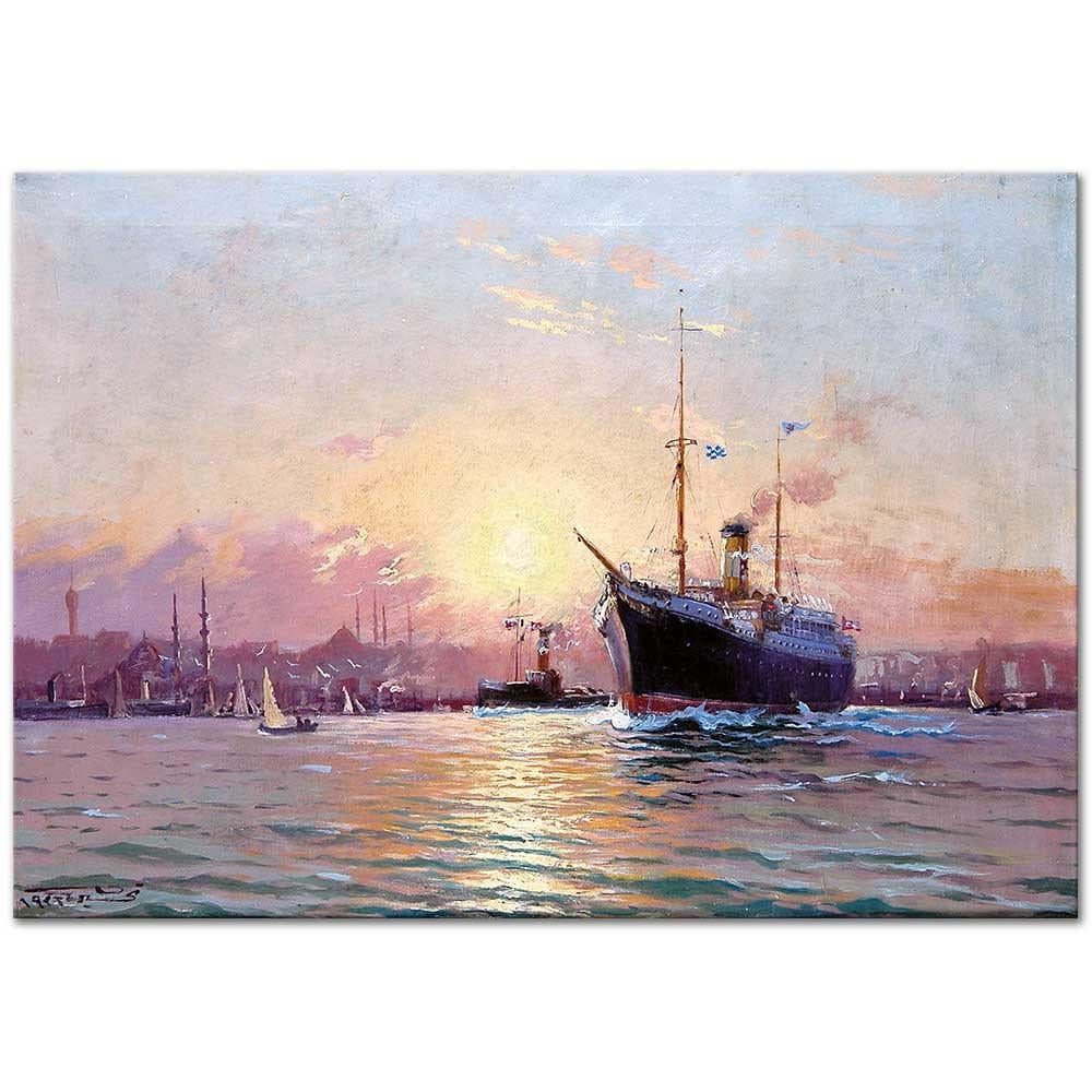 Diyarbakırlı Tahsin Istanbul Limanında Kanvas Tablo
