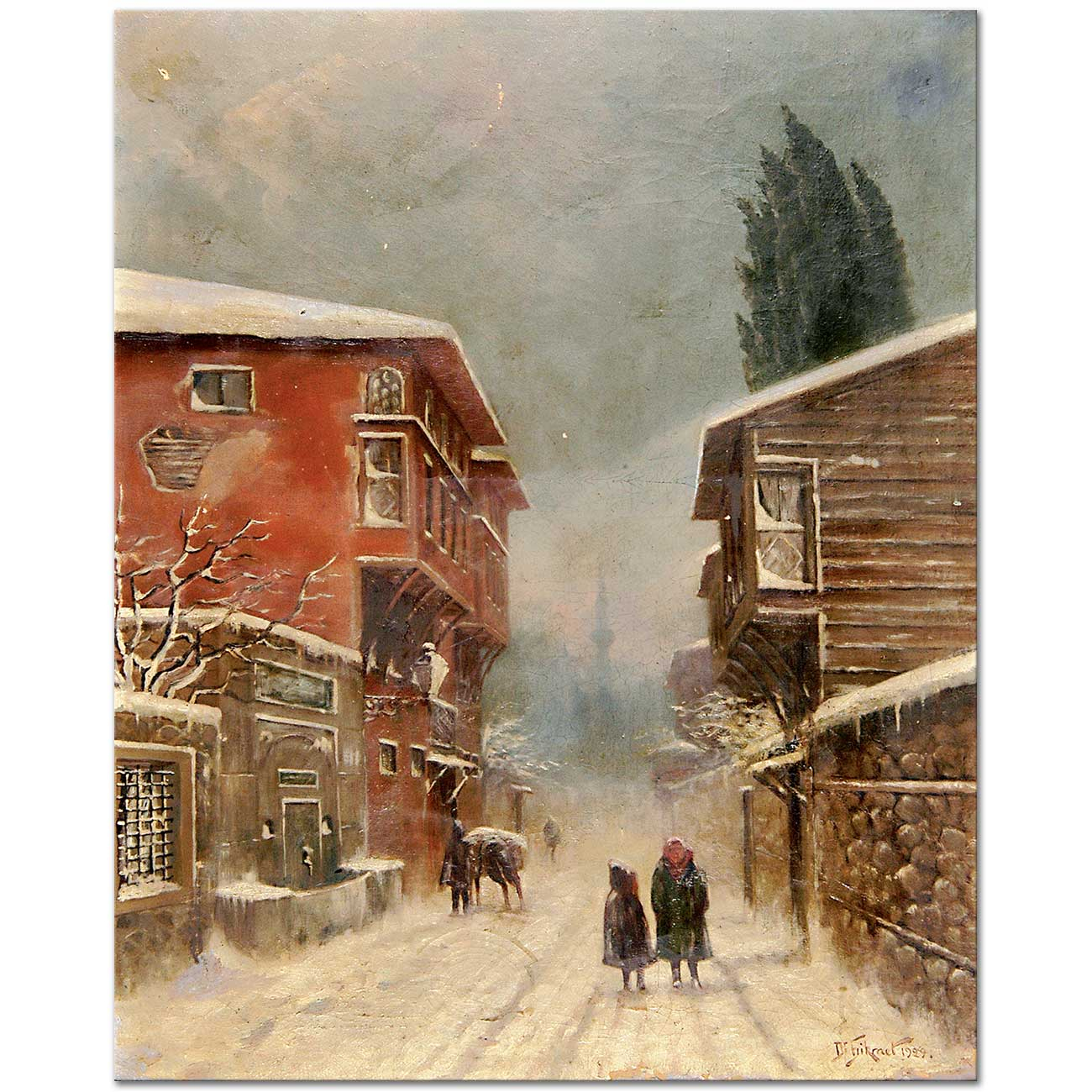 Dr Hikmet Hamdi Winter in Istanbul Art Print