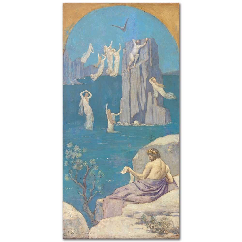 Pierre Puvis de Chavannes Dramatik Şiir Kanvas Tablo