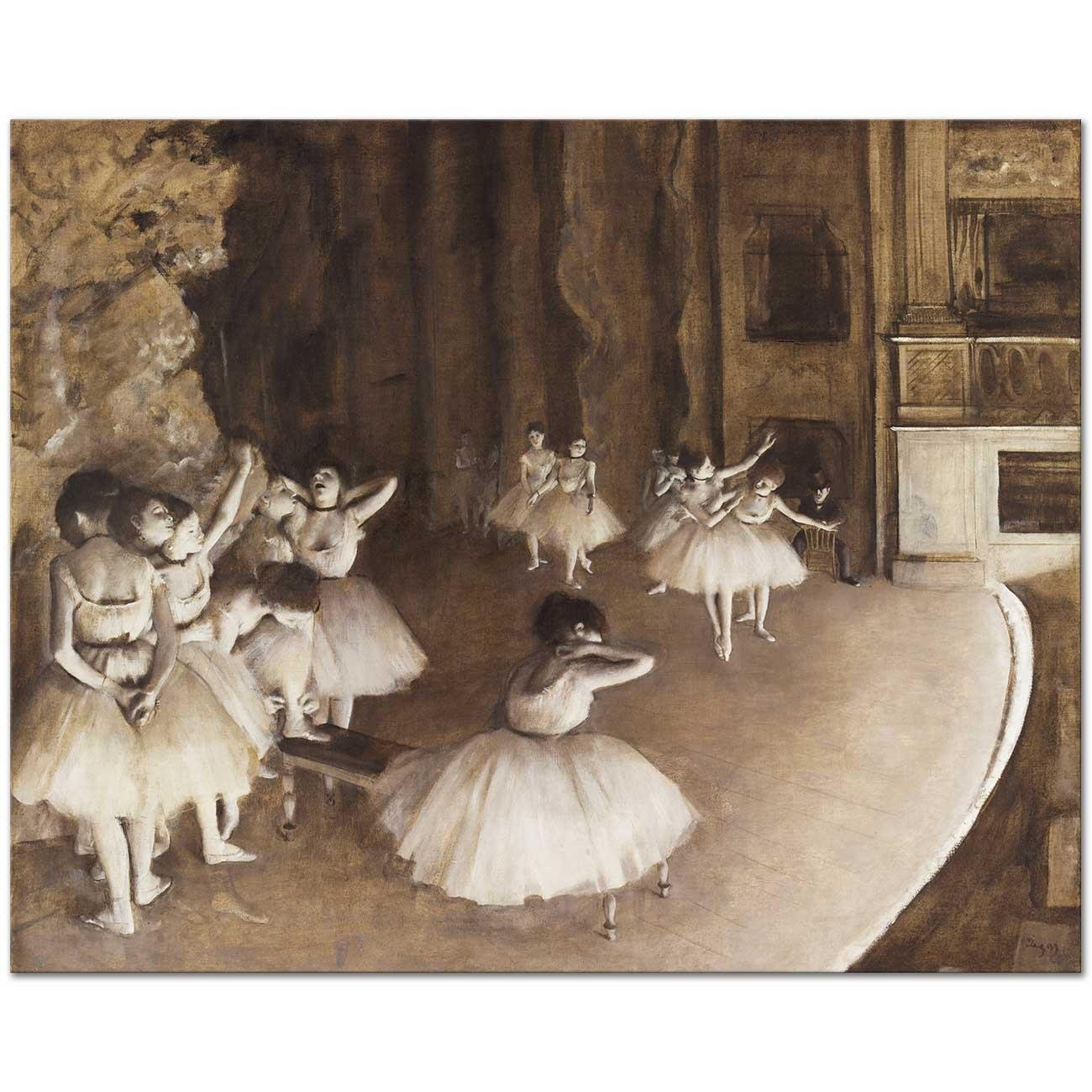 Edgar Degas Sahnede Genel Prova Kanvas Tablo