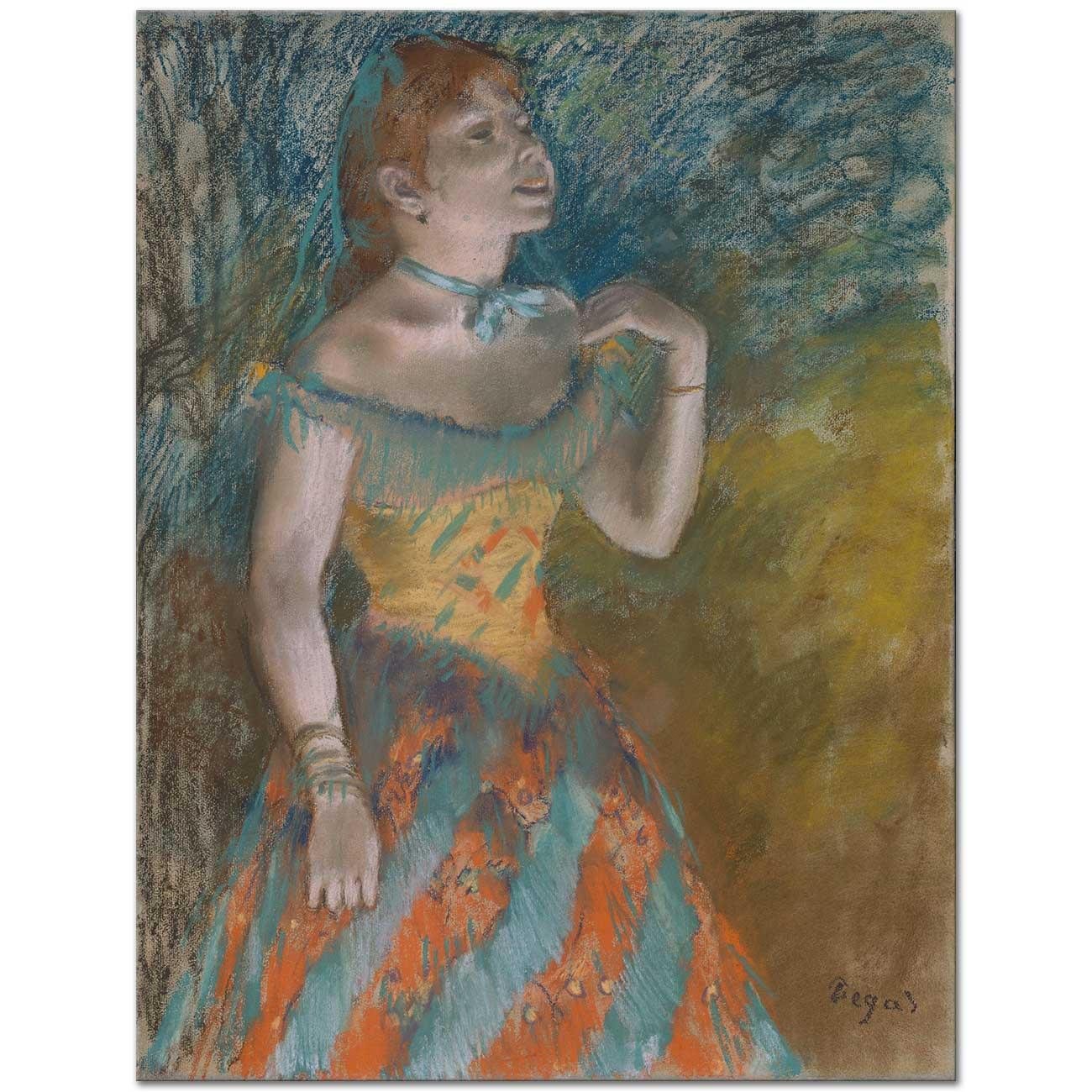 Edgar Degas Yeşiller İçindeki Şarkıcı Kanvas Tablo