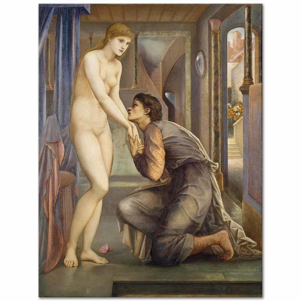 Edward Burne Jones Pygmalion Serisi Ruhun Ulaşması Kanvas Tablo
