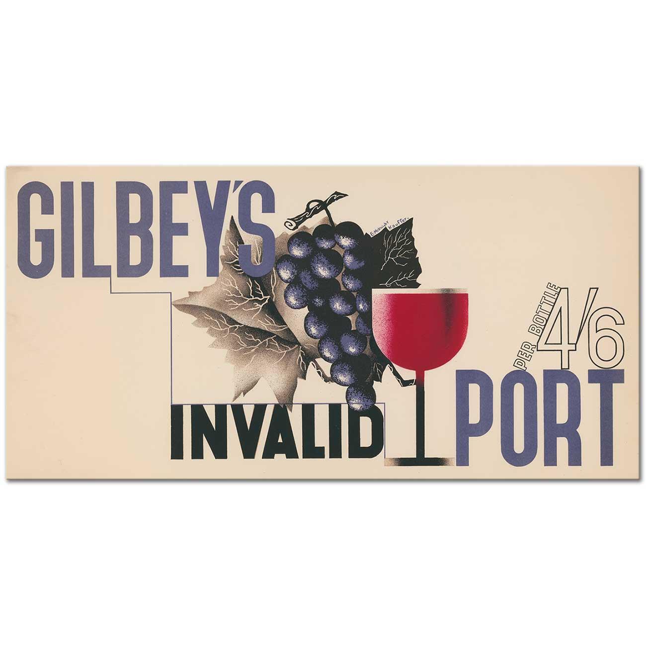 Edward McKnight Kauffer Gilbey's Invalid Port Kanvas Tablo
