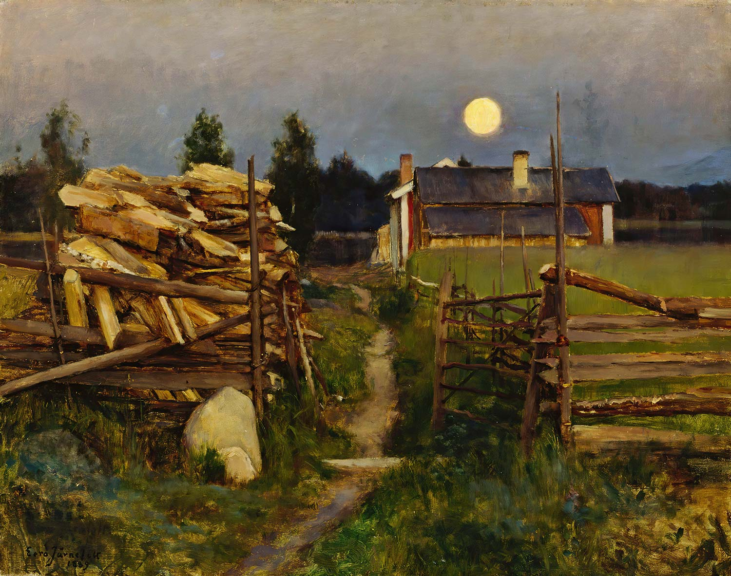 Eero Järnefelt Summer Night Moon Art Print
