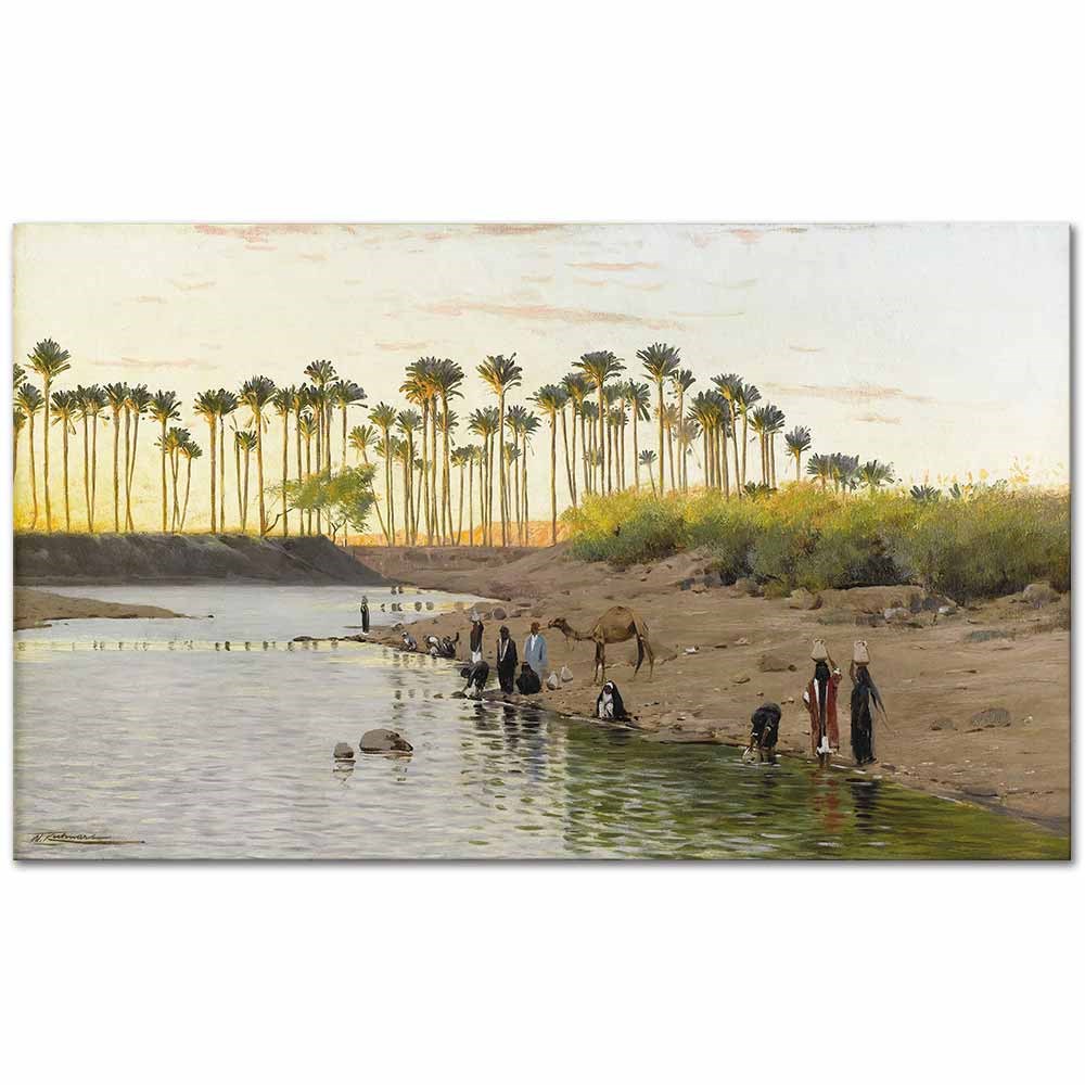 Egyptian Landscape by Wilhelm Kuhnert as Fine Art Print