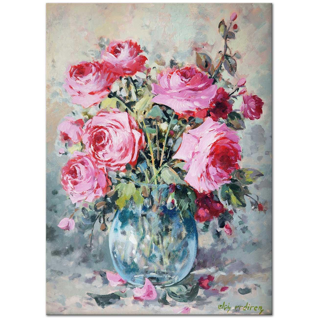 A Bouquet of Pink Roses by Elçi Erdiren