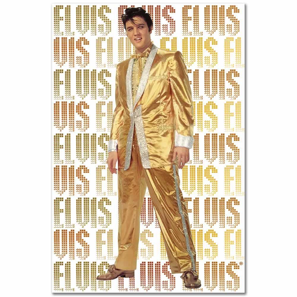 Elvis Presley Altın Elbisesi ile Kanvas Tablo