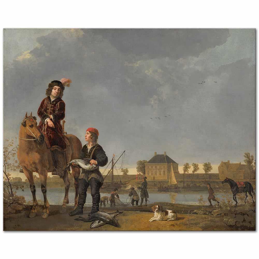 Equestrian Portrait of Pieter de Roovere by Aelbert Cuyp as Art Print