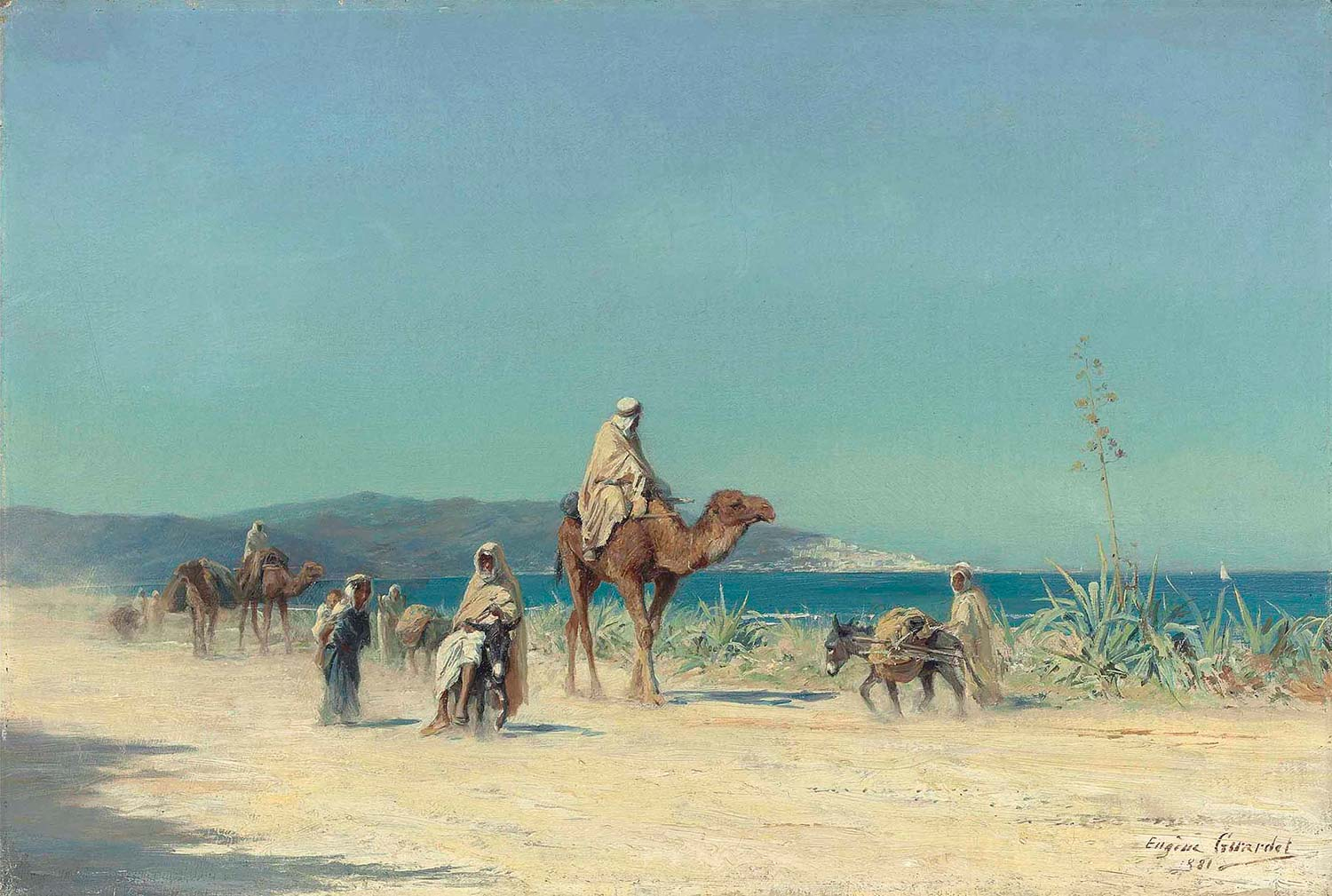 Arabs On A Coastal Road by Eugene Alexis Girardet
