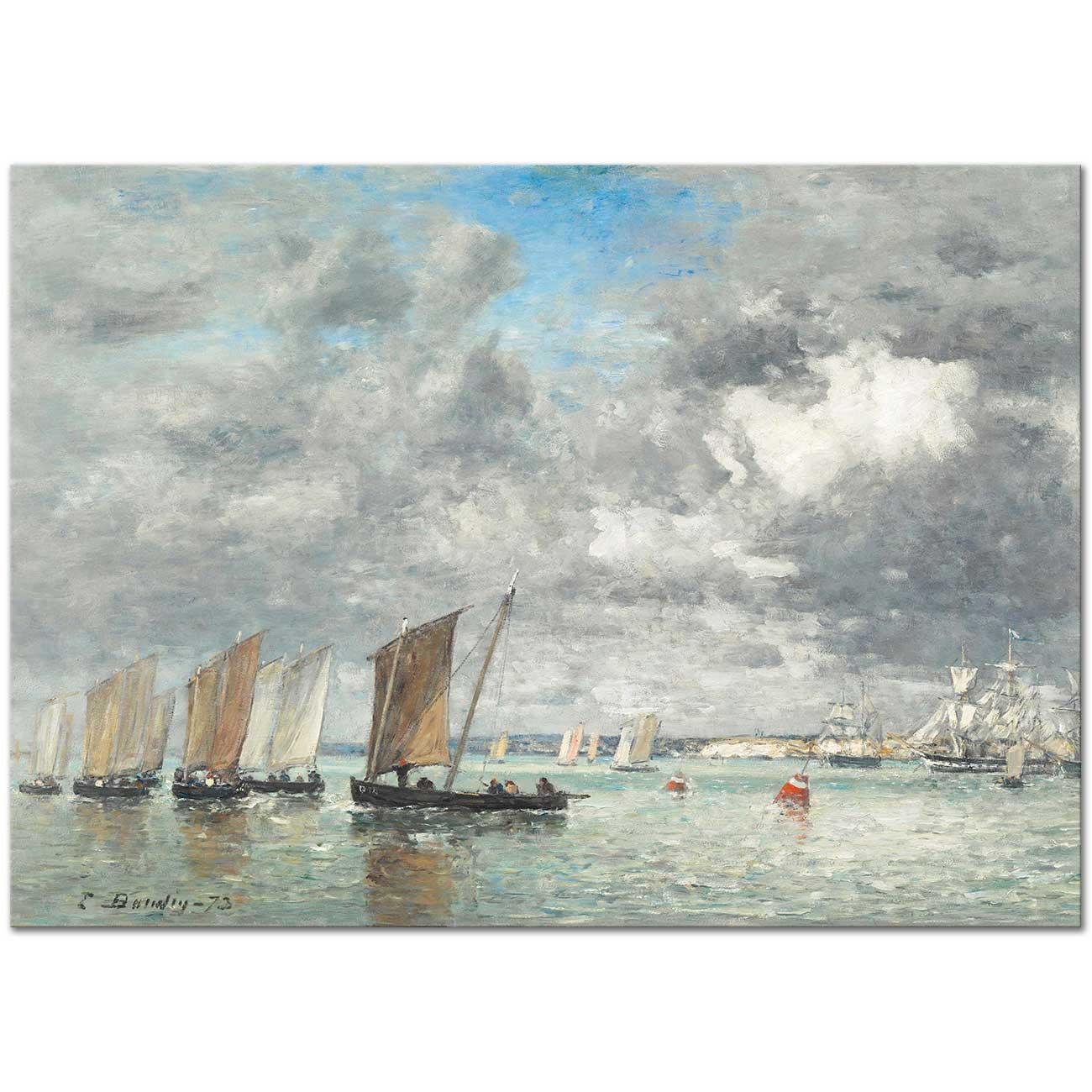 Eugene Boudin Camaret'de Balıkçı Tekneleri Kanvas Tablo