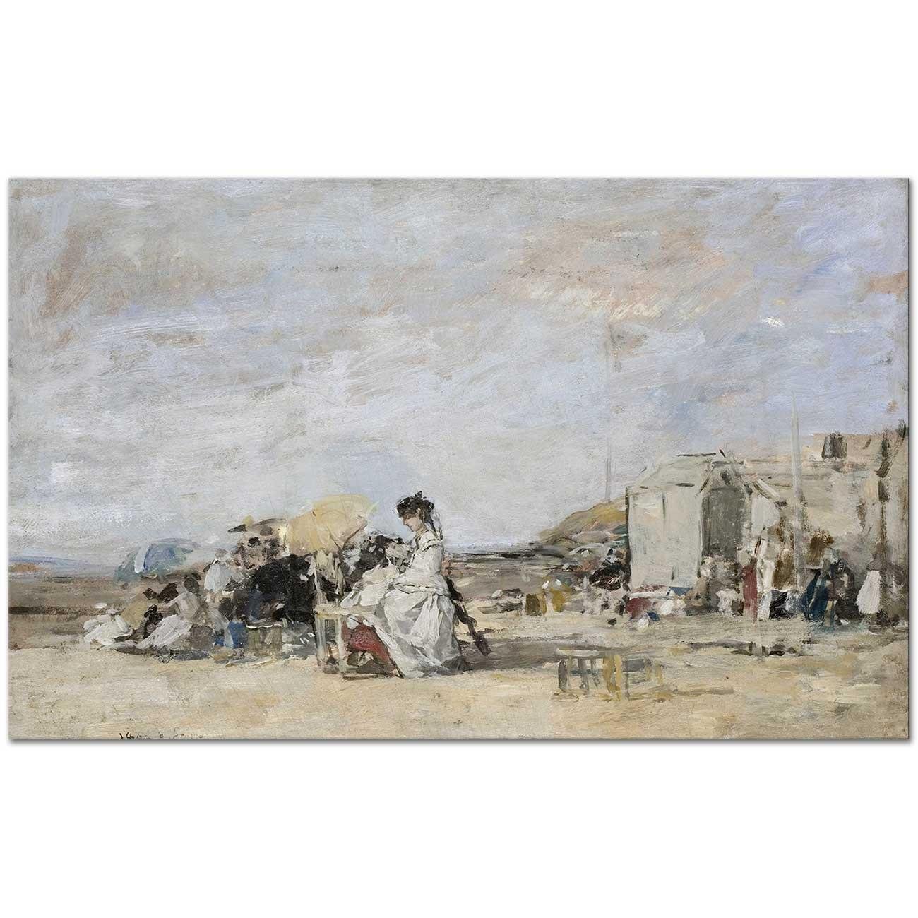 Eugene Boudin Trouville Sahilinde Kadın Kanvas Tablo