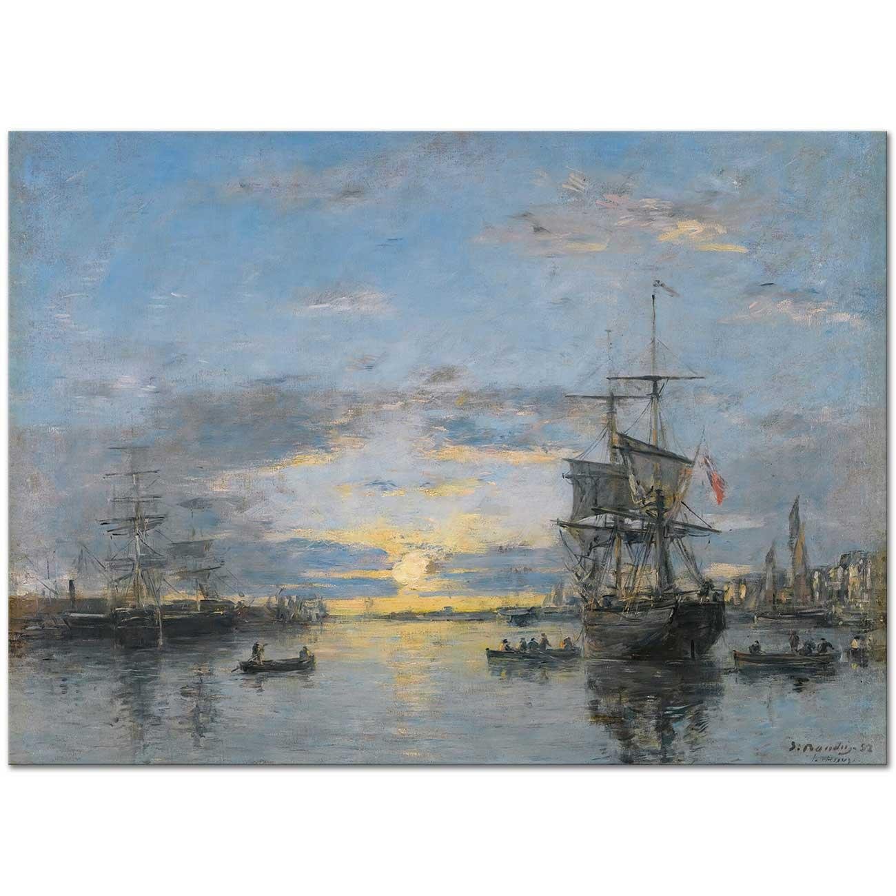 Eugene Boudin Le Havre L'avant-Port Au Soleil Couchant Art Print