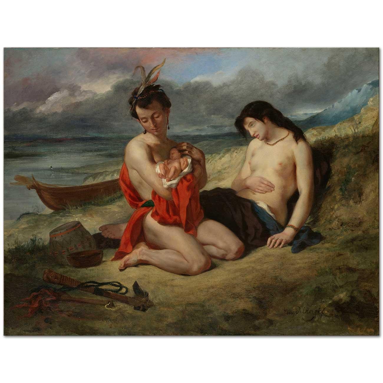 Les Natchez Fathers Day by Eugene Delacroix