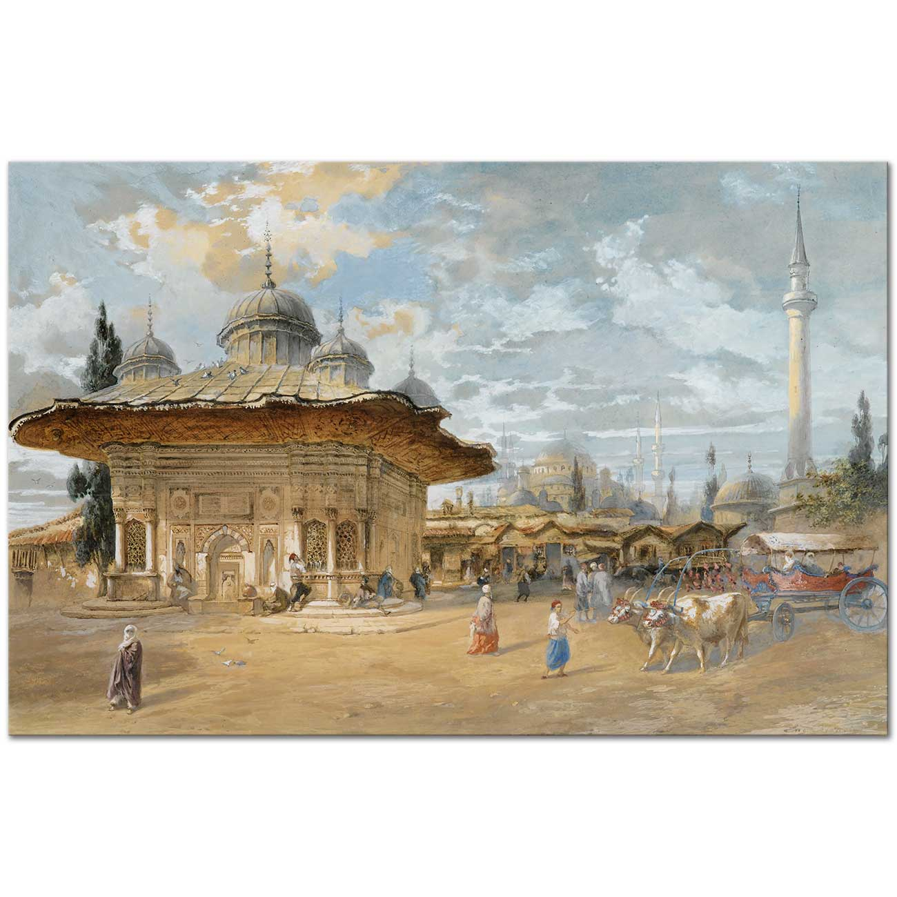 The Fountain of Sultan Ahmed III Constantinople by Eugene Flandin