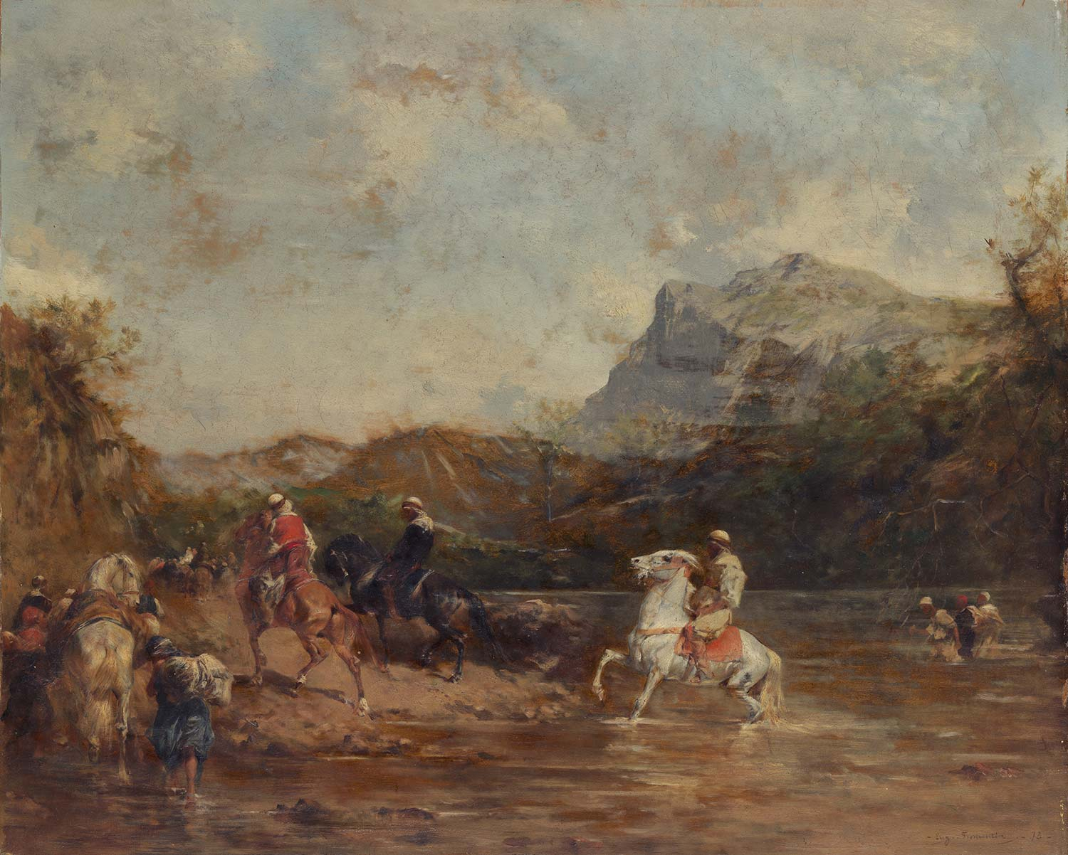 Eugene Fromentin Arabs Crossing A Ford Art Print