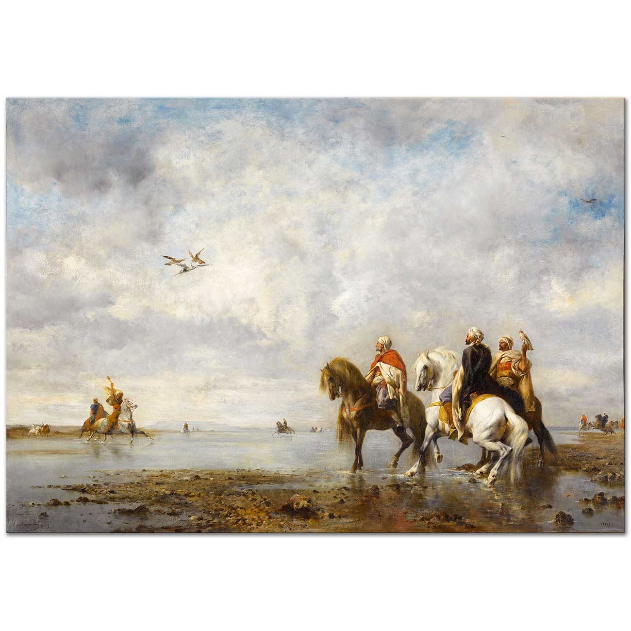 Falcon Hunt in Sahara by Eugene Fromentin