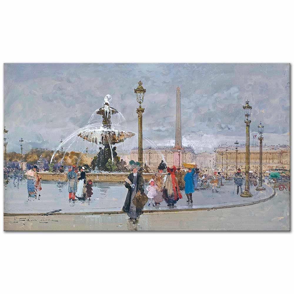 Eugene Galien-Laloue Concorde Meydanı Kanvas Tablo