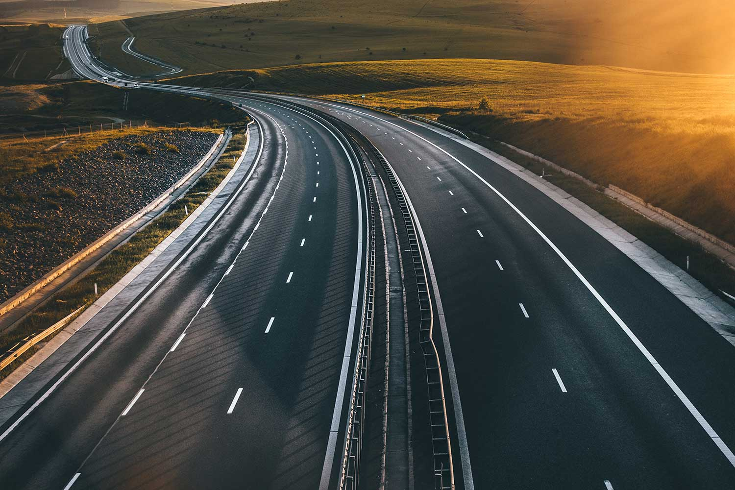 Evening in Highway Art Print