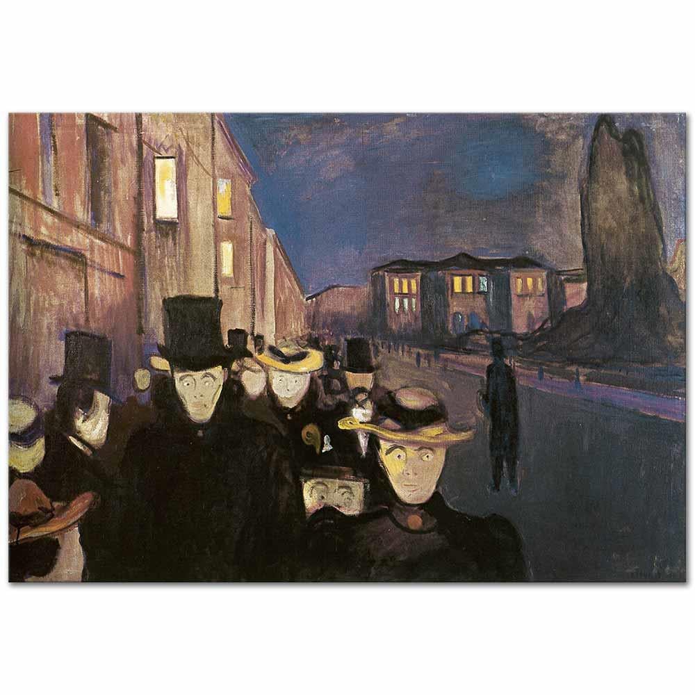 Evening on Karl Johan Street by Edvard Munch as Art Print