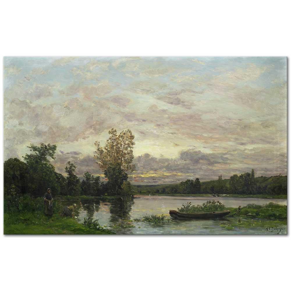 Evening on the Loire by Hippolyte Camille Delpy as Art Print
