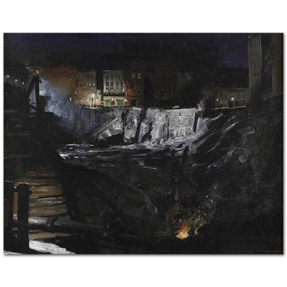 Excavation at Night by George Wesley Bellows as Art Print