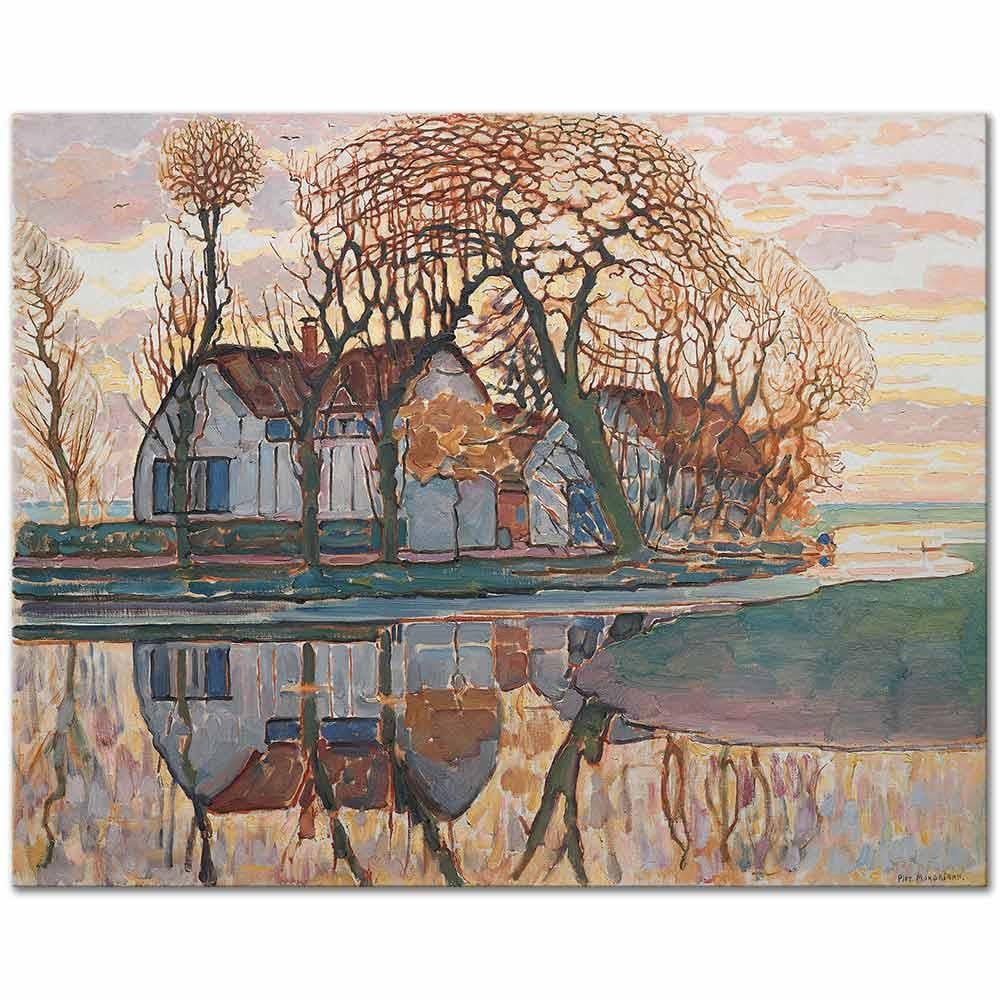 Piet Mondrian Duivendrecht Yakınlarında Çiftlik Kanvas Tablo