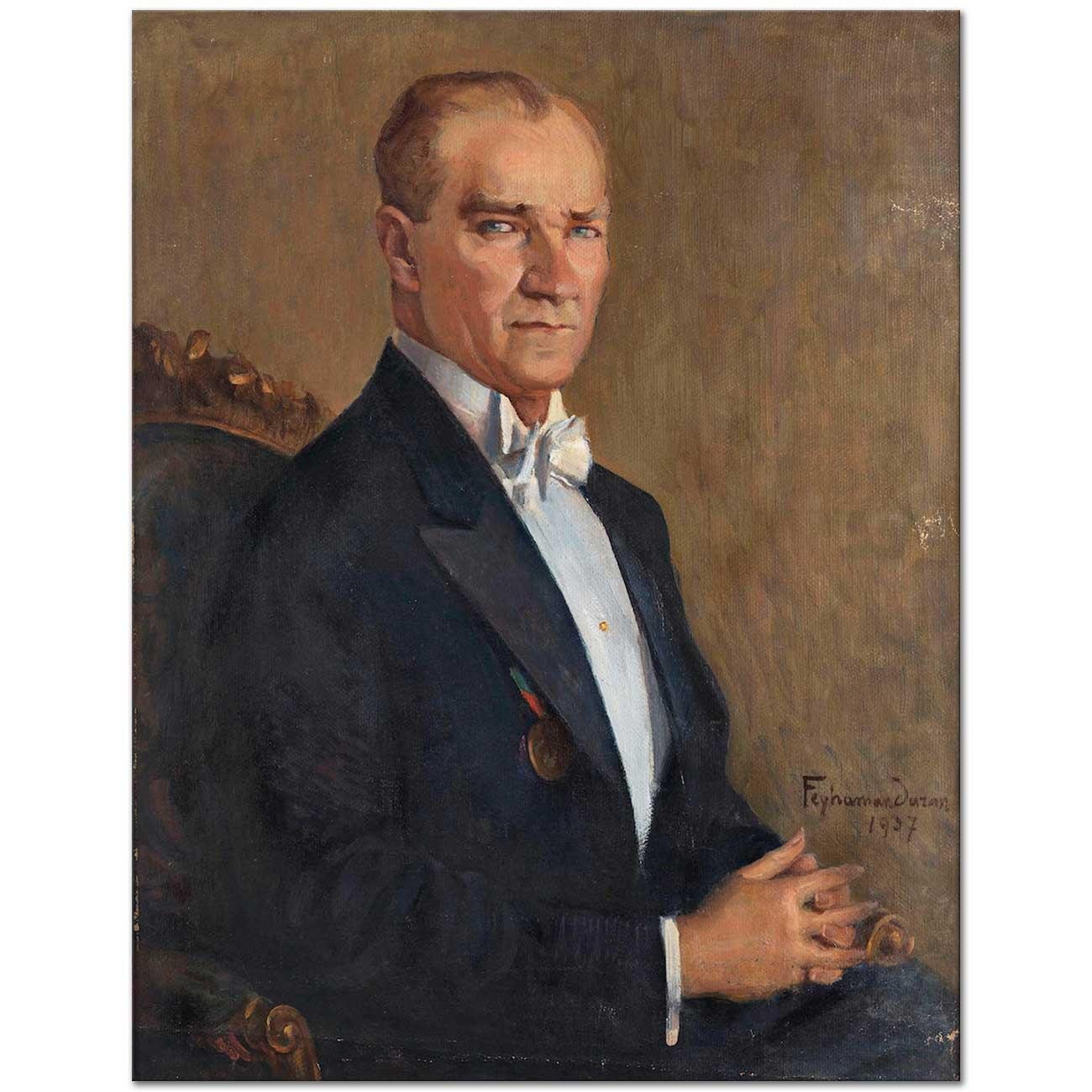 Feyhaman Duran Portrait of Ataturk Art Print