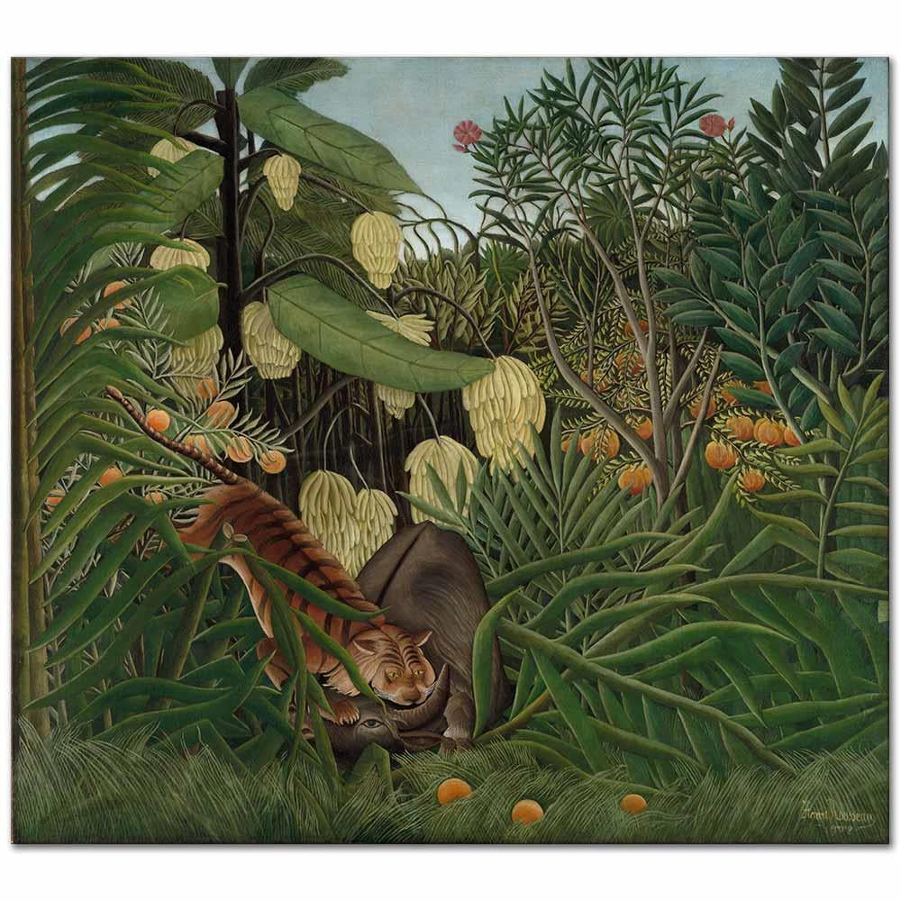 Fight between a Tiger and a Buffalo by Henri Rousseau as Art Print
