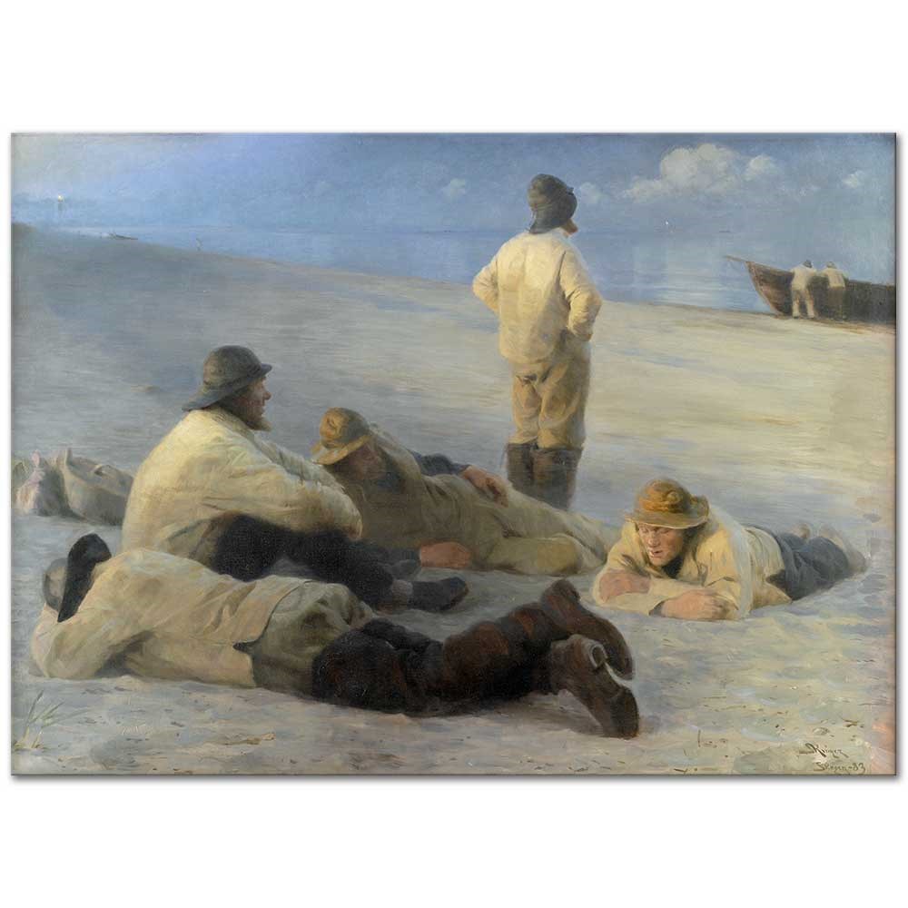 Peder Severin Krøyer Skagen Sahilinde Balıkçılar Kanvas Tablo