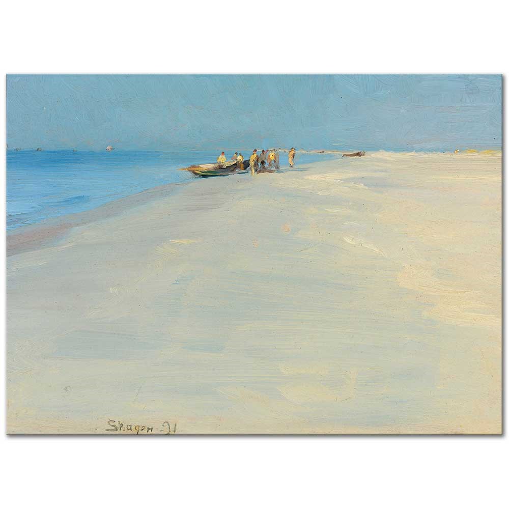 Peder Severin Krøyer Skagen Sahilindeki Balıkçılar Kanvas Tablo