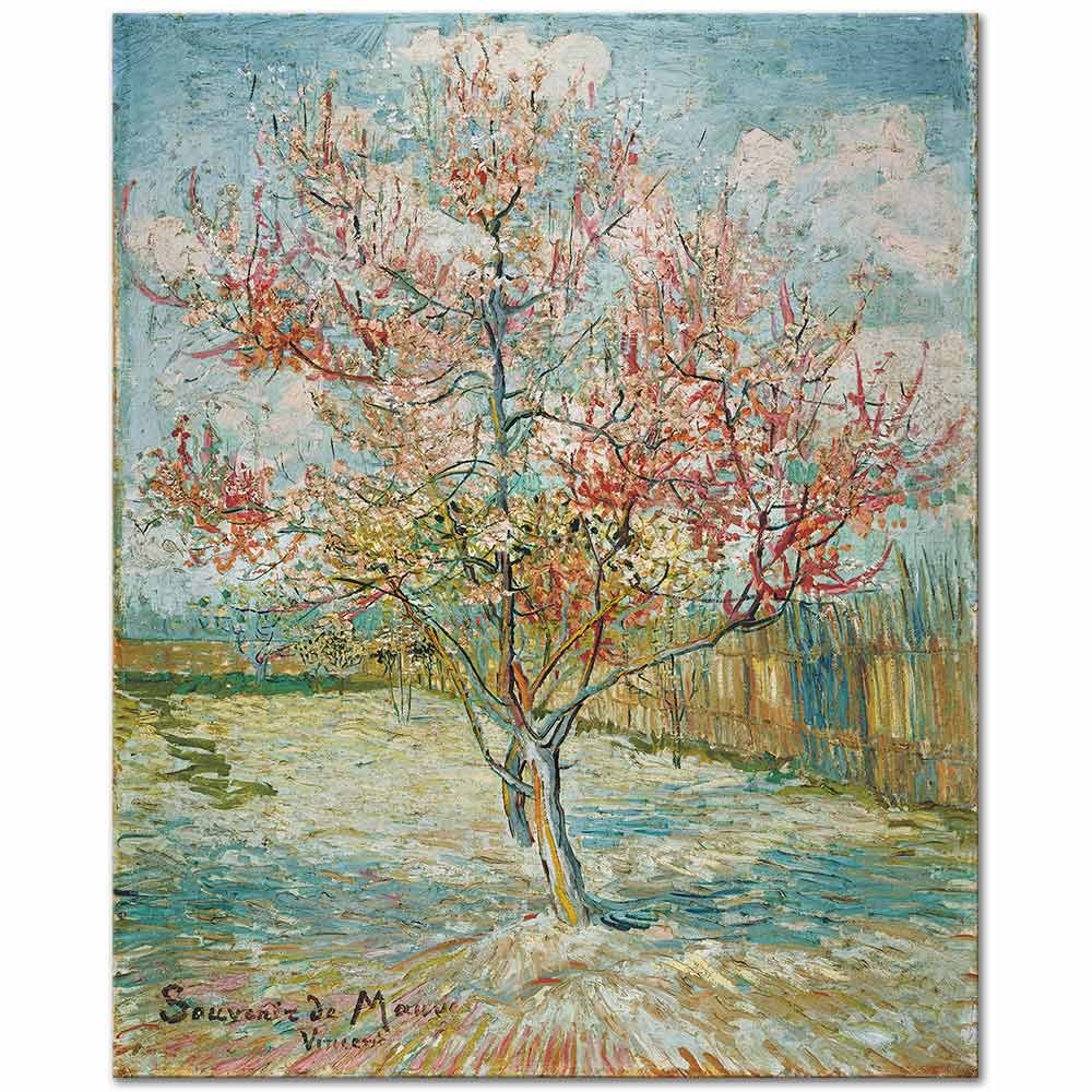 Vincent van Gogh Çiçek Açmış Şeftali Ağacı Kanvas Tablo