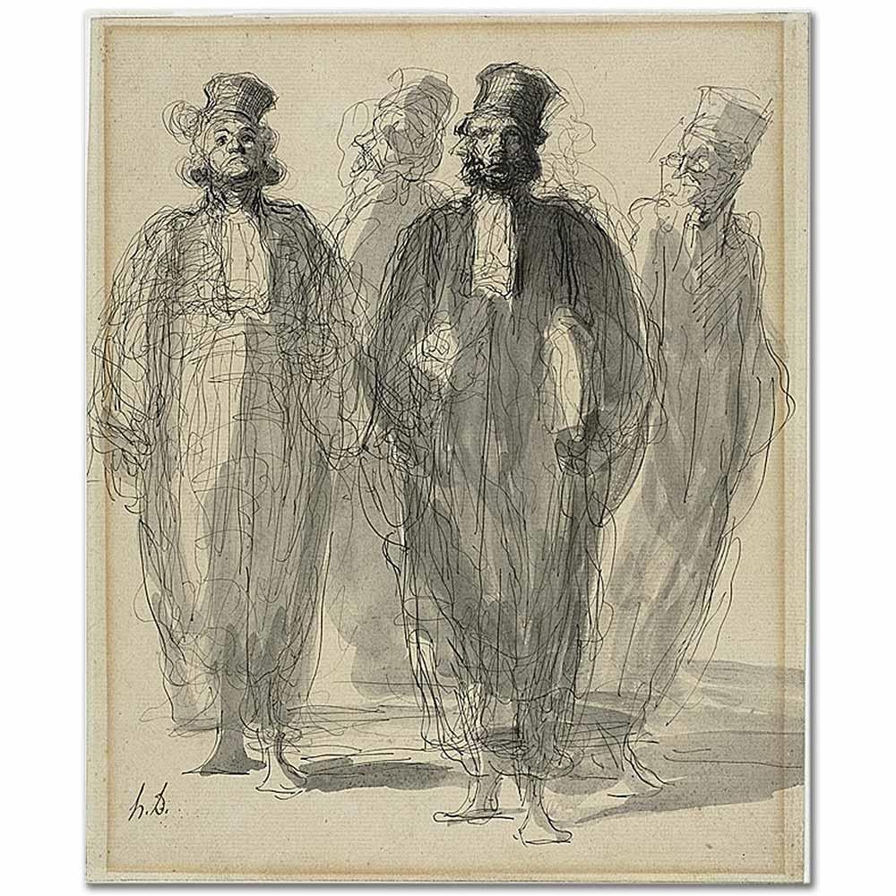 Four Lawyers by Honore Daumier