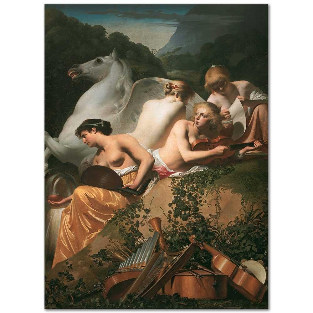 Caesar van Everdingen Dört Muse ve Pegasus Kanvas Tablo