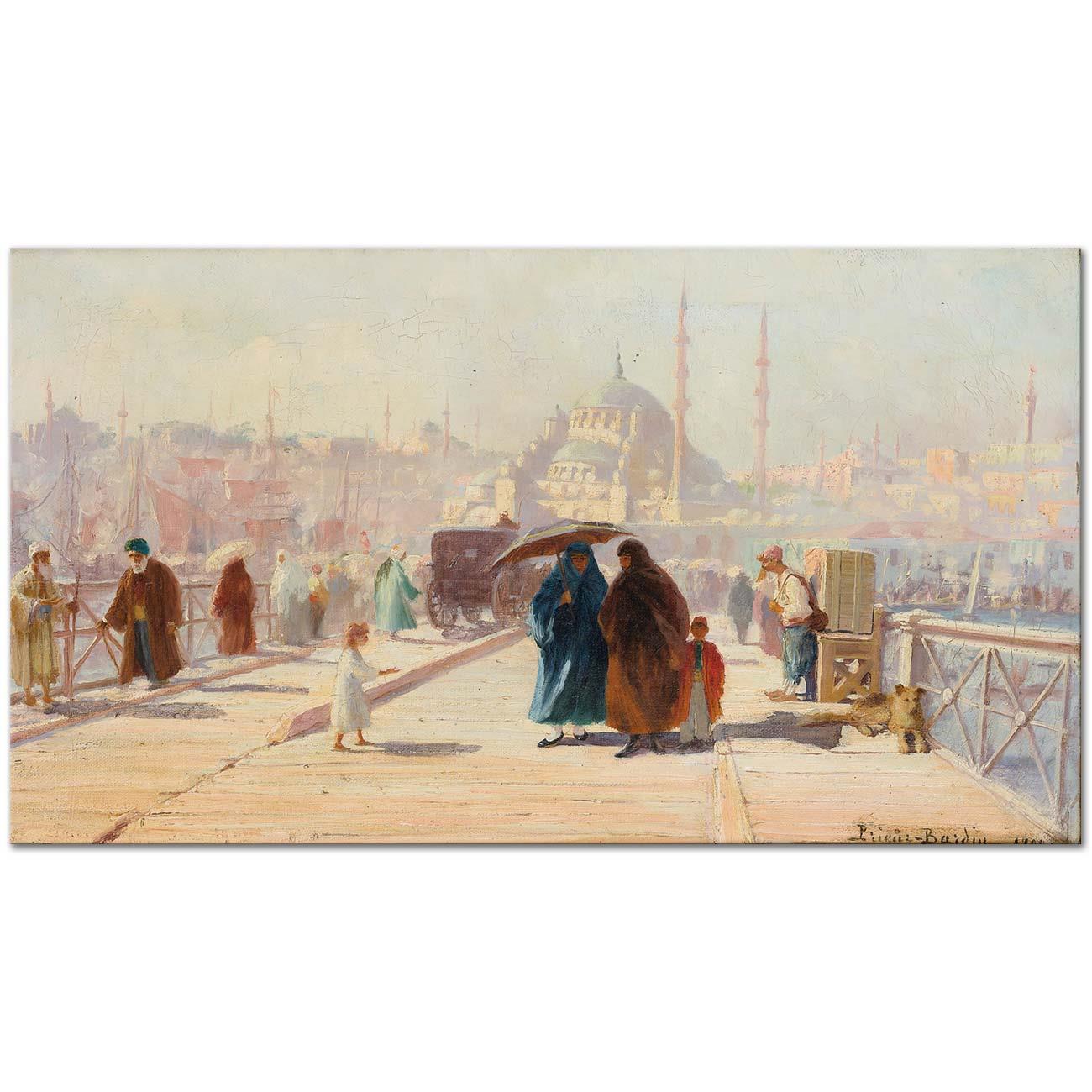 Galata Bridge, Constantinople by Francois Prieur Bardin