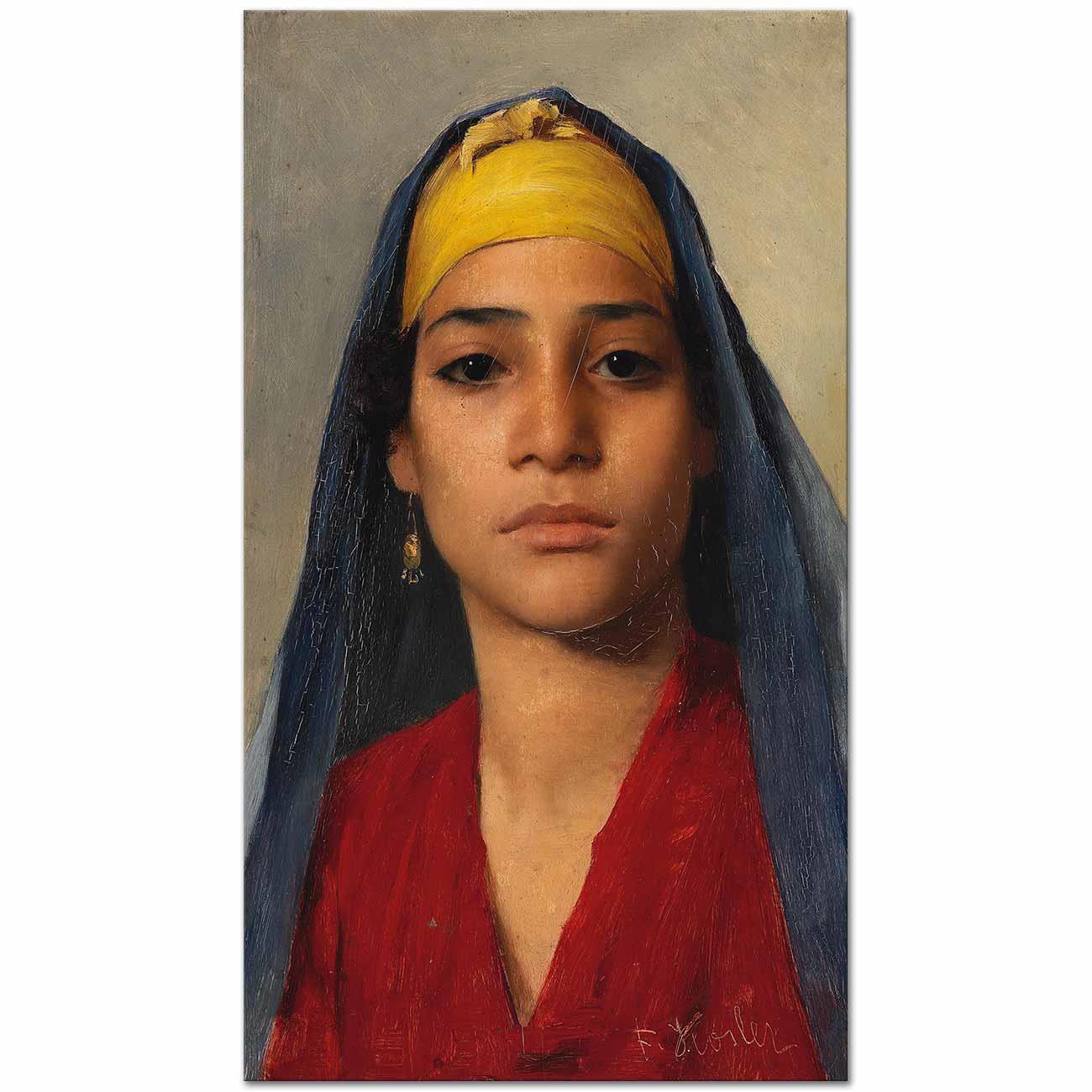 Portrait Of A Young Egyptian Woman by Franz Xaver Kosler
