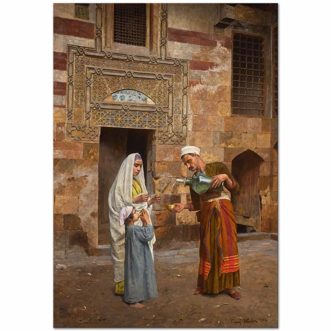 Franz Xaver Kosler Su Satıcısı Kahire Kanvas Tablo