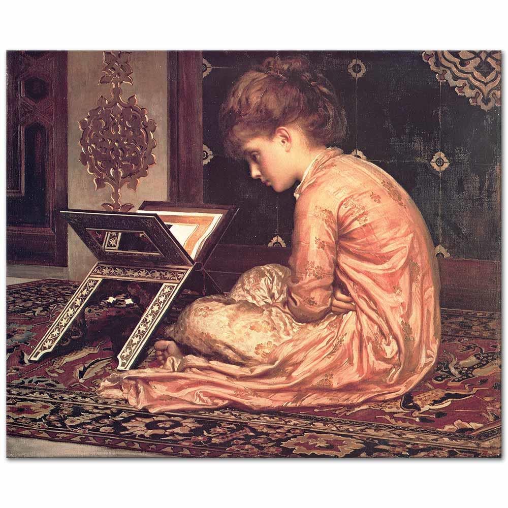 Frederic Leighton Kitap Okuyan Kız Kanvas Tablo