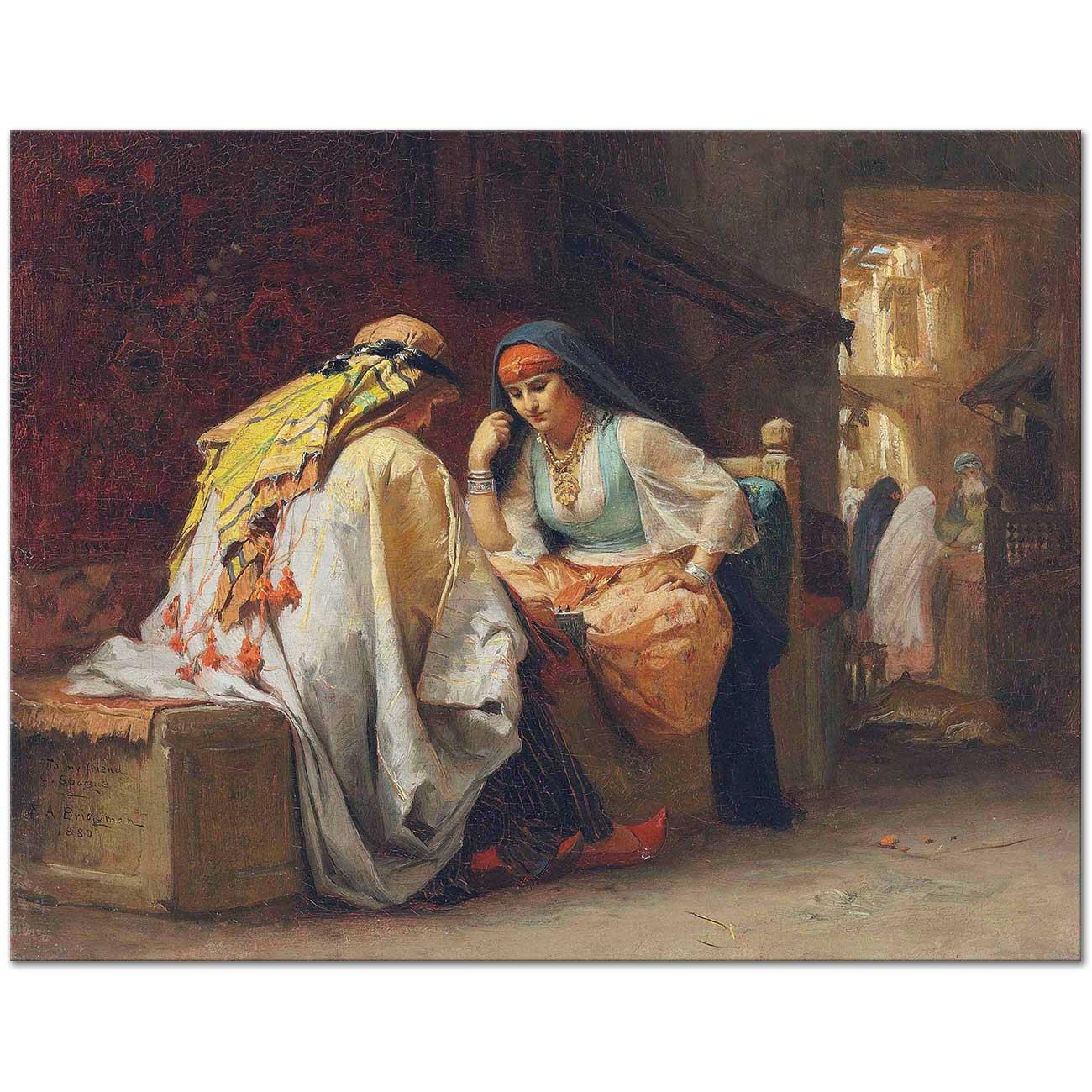 Frederick Arthur Bridgman Satranç Oynayanlar Kanvas Tablo