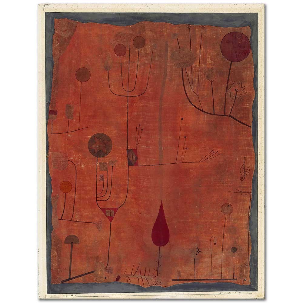 Fruits On Red by Paul Klee