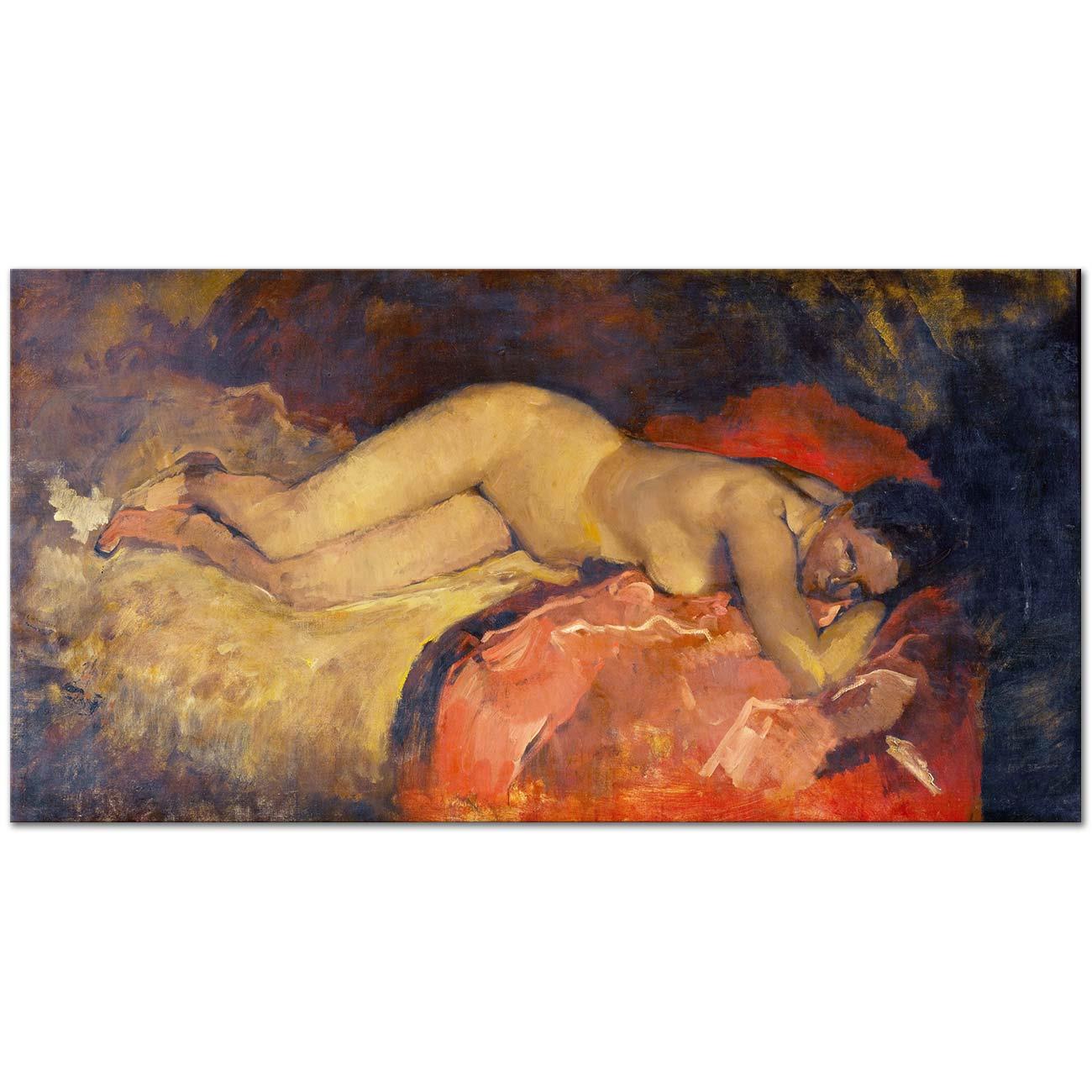 George Hendrik Breitner Yatan Nü Kanvas Tablo