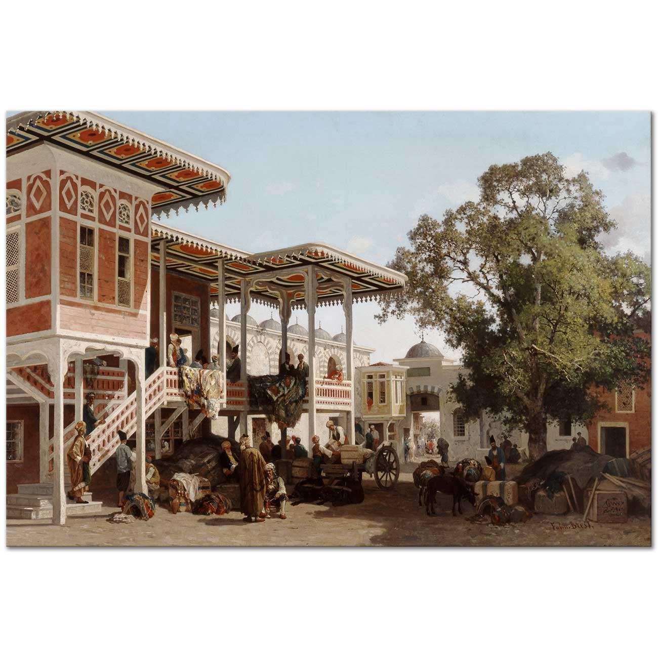 A Caravanserai in Trabzon by Germain Fabius Brest