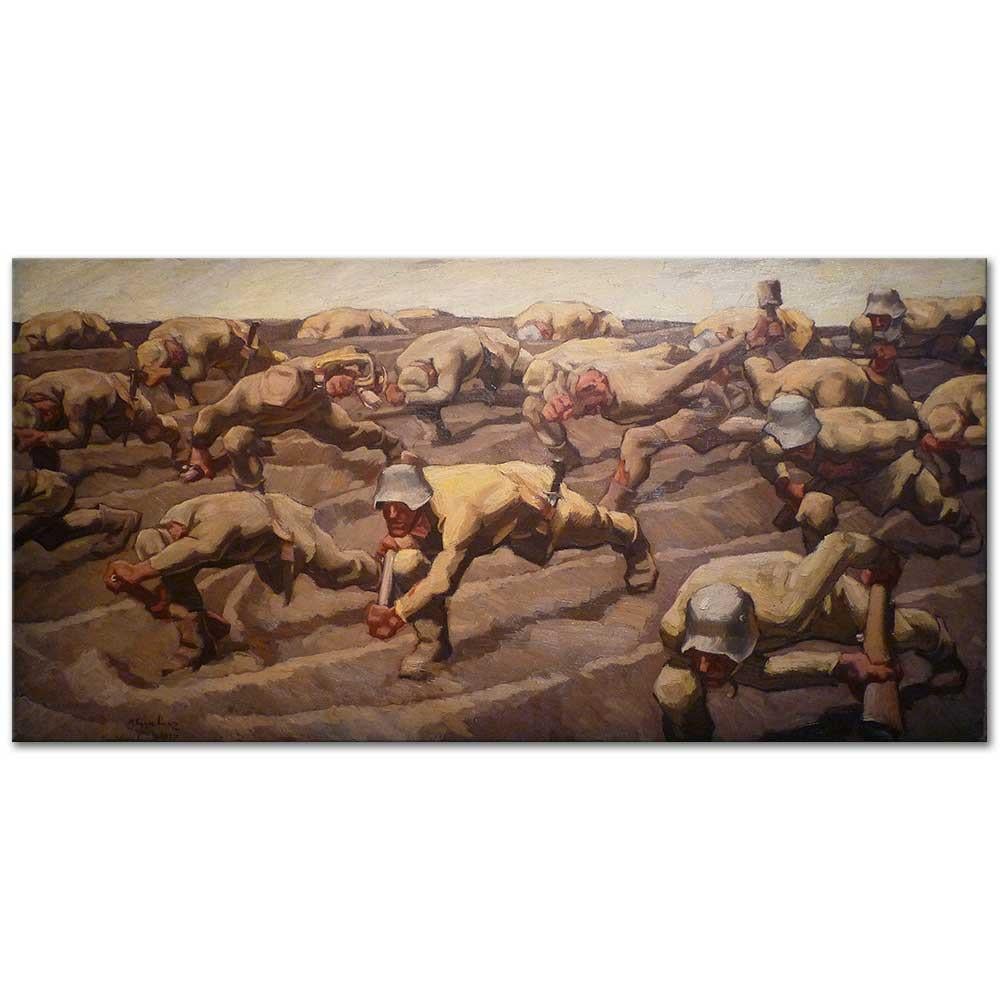 Albin Egger Lienz Kuzey Fransa 1917 Kanvas Tablo