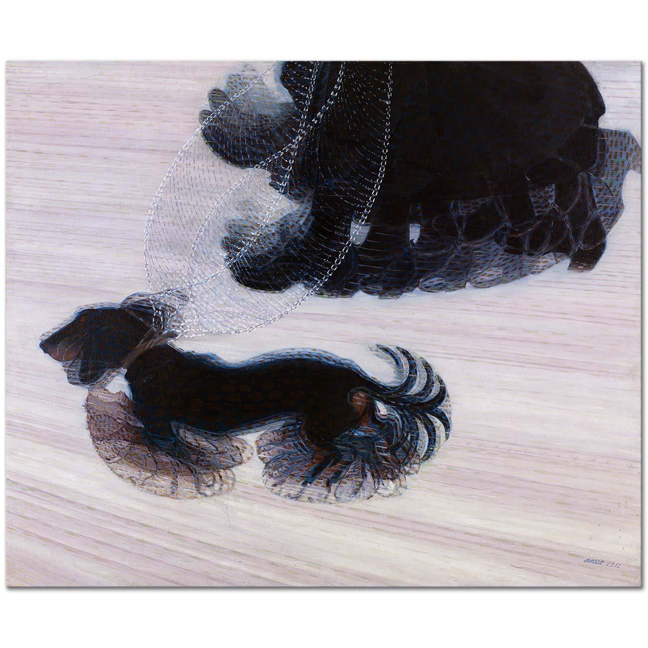 Giacomo Balla Tasmalı Köpeğin Dinamizmi Kanvas Tablo