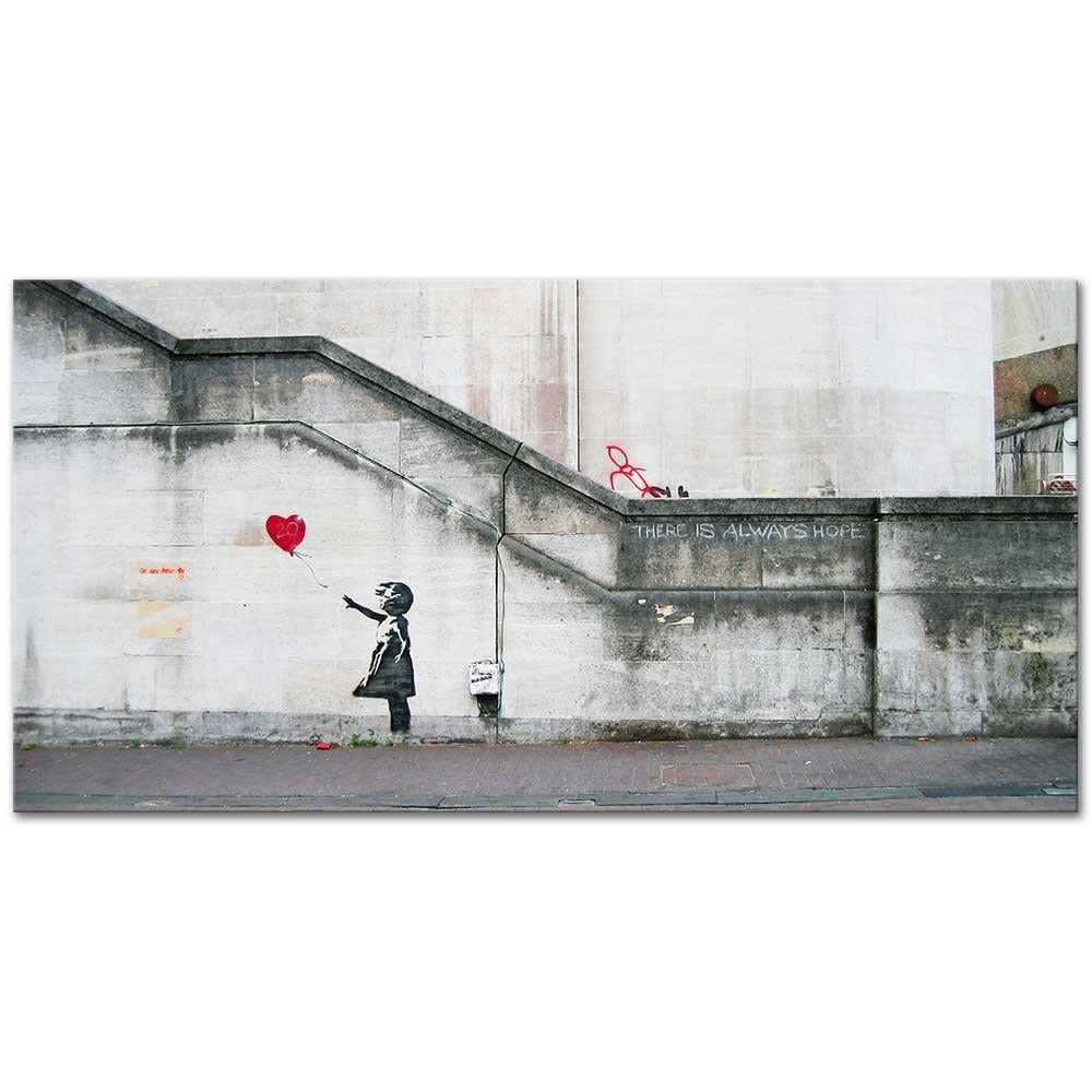 Banksy Kırmızı Balon ve Kız Kanvas Tablo